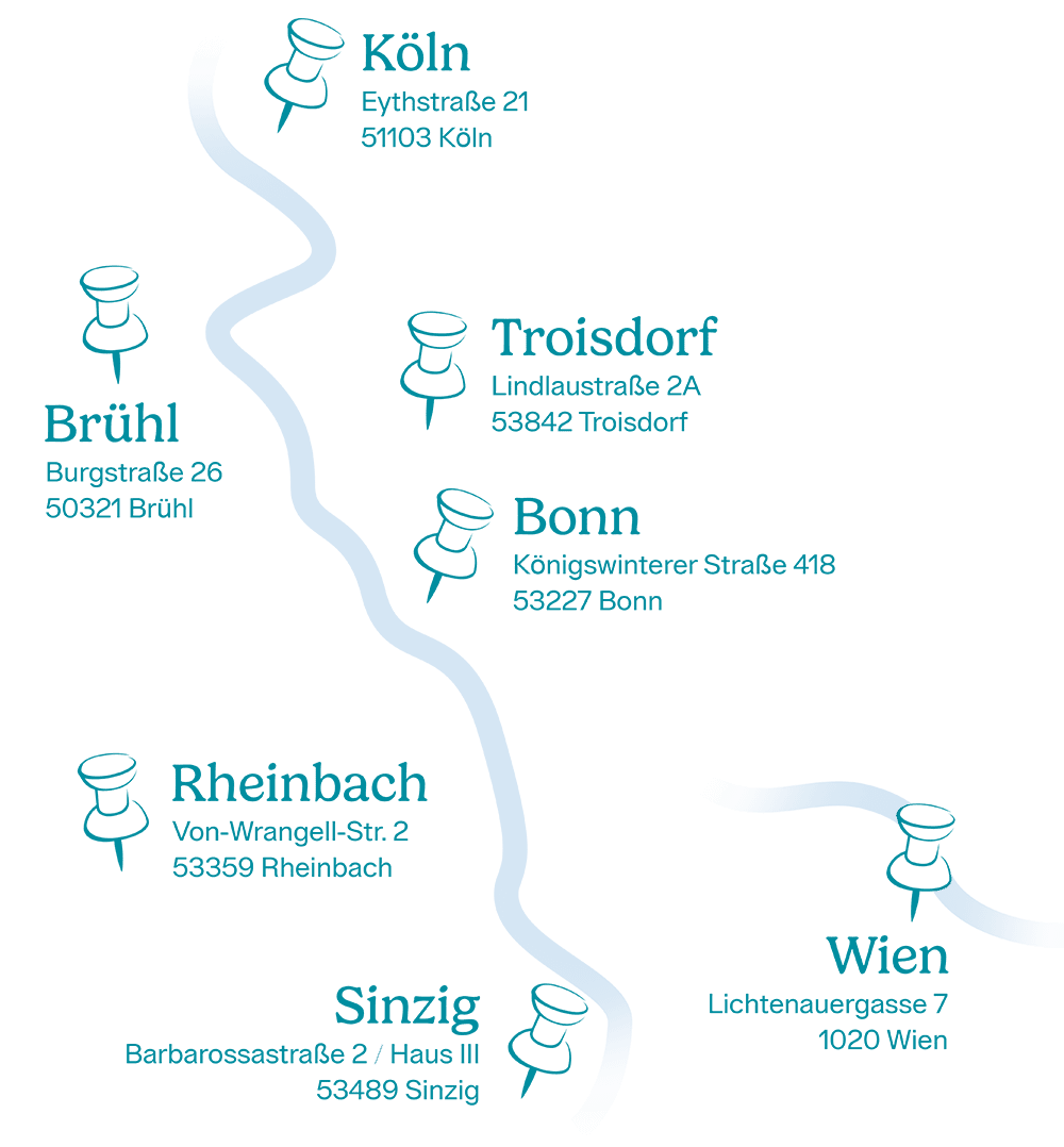 Karte der JuCare Standorte